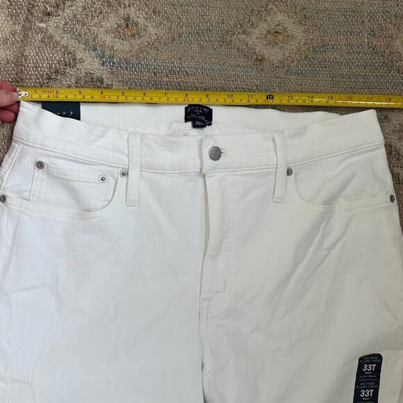 NWT J.Crew White Signature Stretch Mid-Rise Tall Flare Crop Jean Size 33T BP363 - Picture 11 of 14